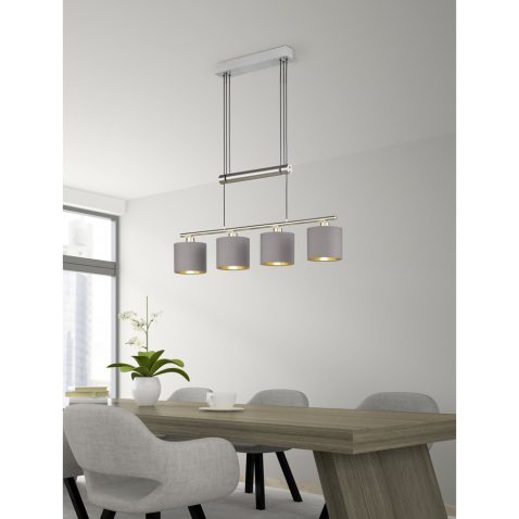 Interior of modern design loft with big table 3D rendering 2