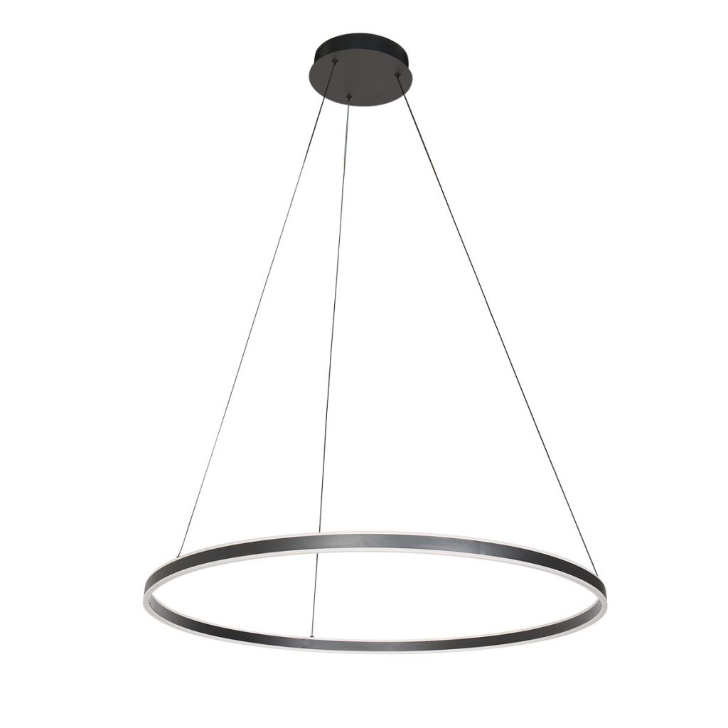 Minimalistische zwarte hanglamp ringvorm Steinhauer Ringlux - Afbeelding 2