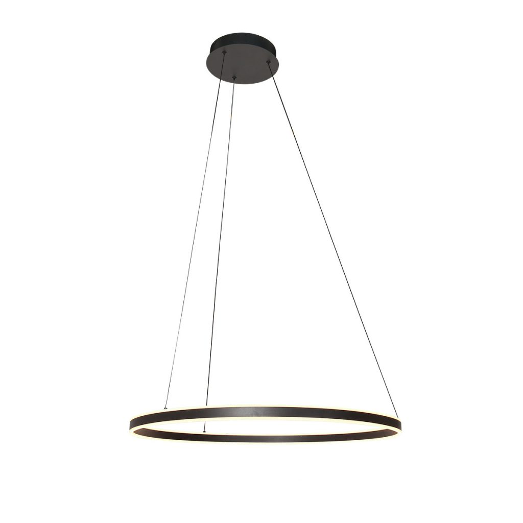 Minimalistische zwarte hanglamp ringvorm Steinhauer Ringlux - Afbeelding 7