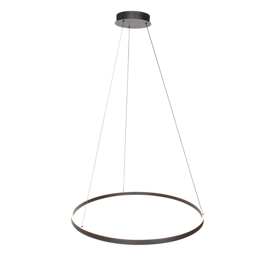 Minimalistische zwarte hanglamp ringvorm Steinhauer Ringlux - Afbeelding 9