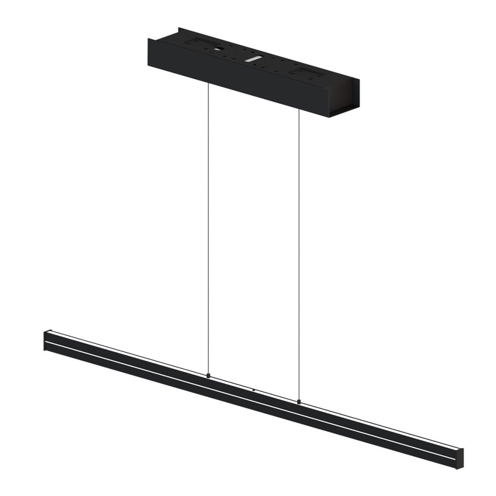 Moderne plafondlamp zwart met ledverlichting Steinhauer Bande - Afbeelding 2
