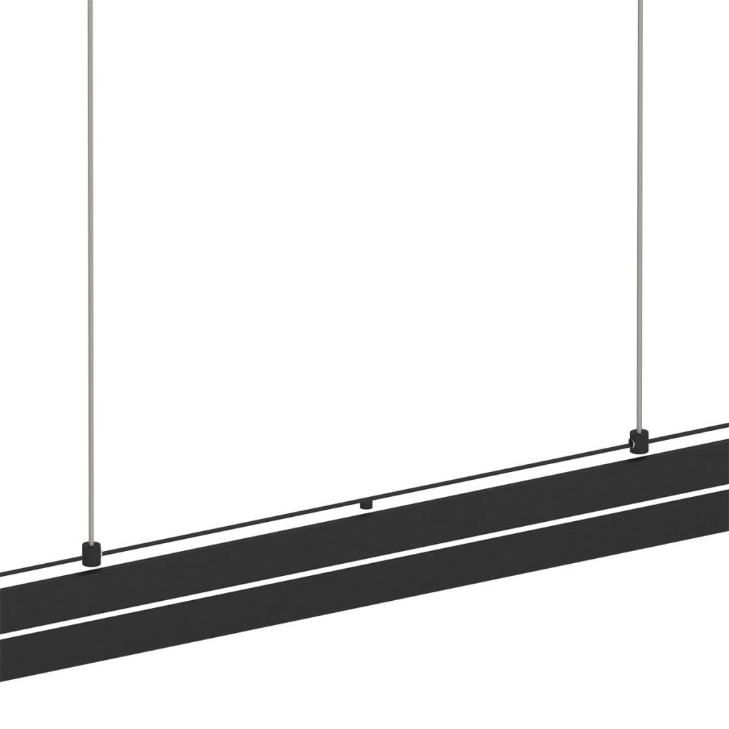 Moderne plafondlamp zwart met ledverlichting Steinhauer Bande - Afbeelding 3