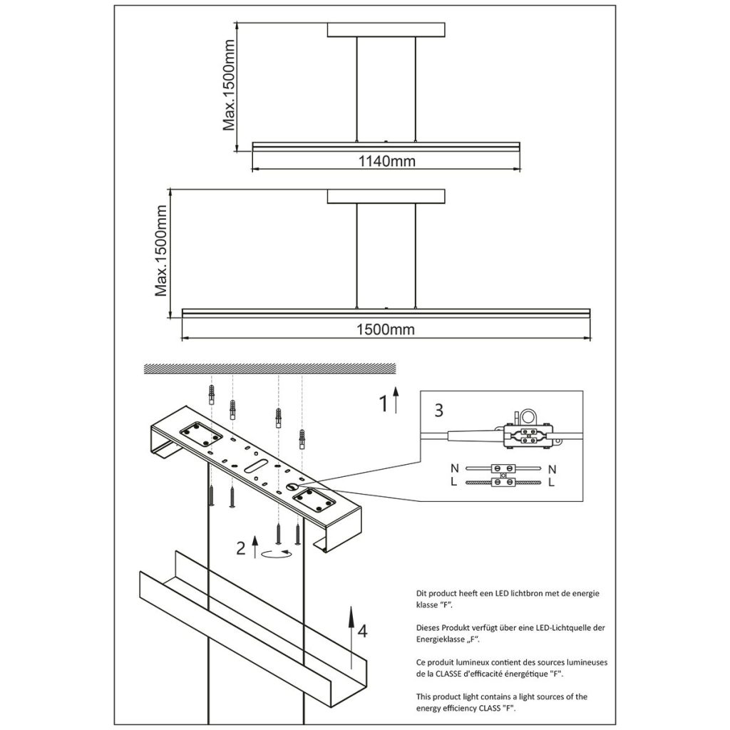 Moderne plafondlamp zwart met ledverlichting Steinhauer Bande - Afbeelding 8