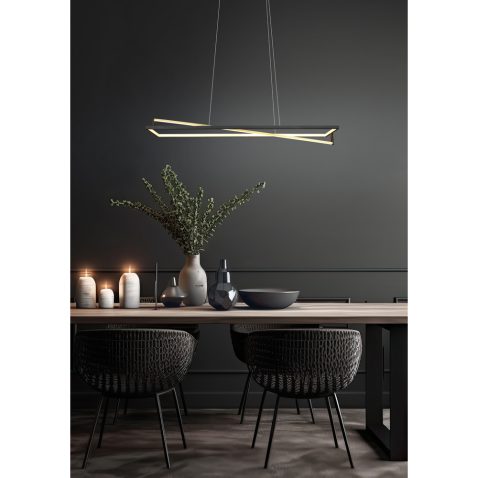interior of a contemporary, dark dining room, mockup of a gray w