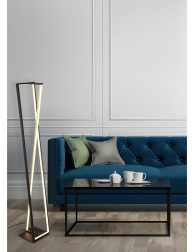 Elegant interior, living room with blue velvet sofa
