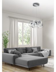 Interior design of modern scandinavian apartment, living room 3d