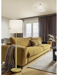 Creative and modern vintage living room interior design with yel