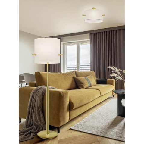 Creative and modern vintage living room interior design with yel