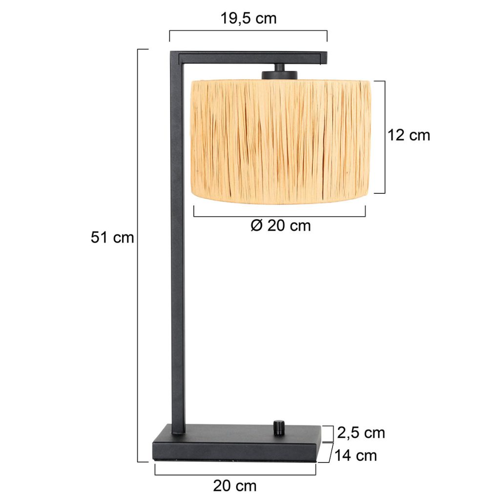 Moderne strakke tafellamp met rotan kap Steinhauer Stang - Afbeelding 7