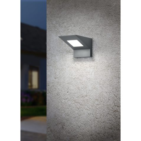 White stucco wall with metal ladder