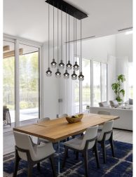 modern open plan dining room and lounge with large sliding glass