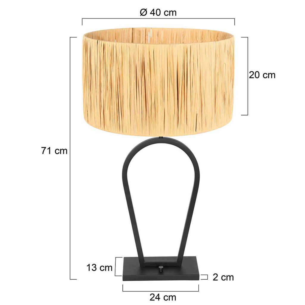 Moderne zwarte tafellamp met ronde kap Steinhauer Stang - Afbeelding 6