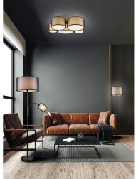 3d render of beautiful interior with dark  gray walls