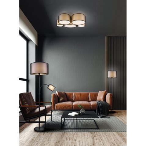 3d render of beautiful interior with dark  gray walls