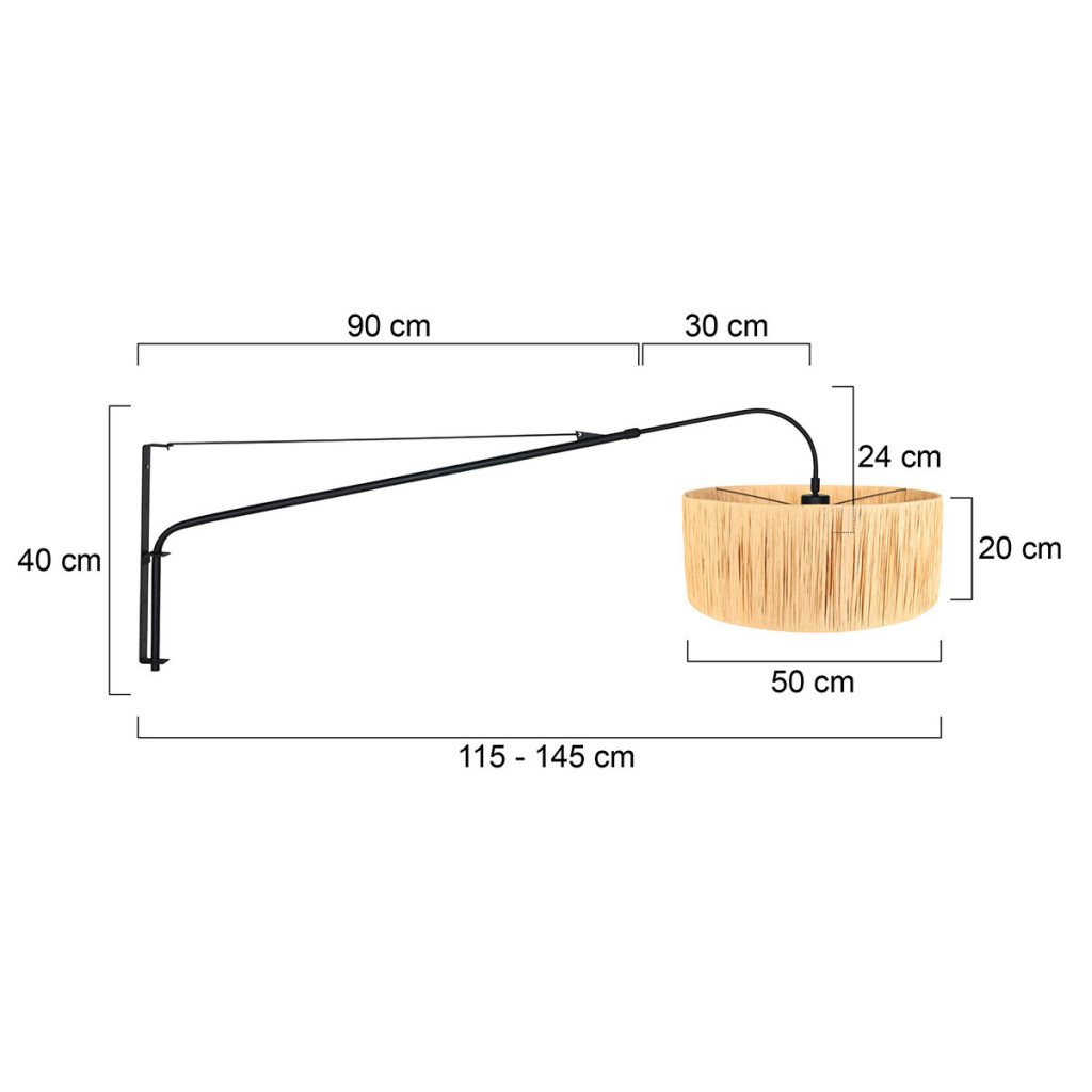 moderne-zwarte-wandlamp-met-boog-wandlamp-steinhauer-elegant-classy-mat-zwart-armatuur-en-een-naturel-kleurige-kap-3700zw-6