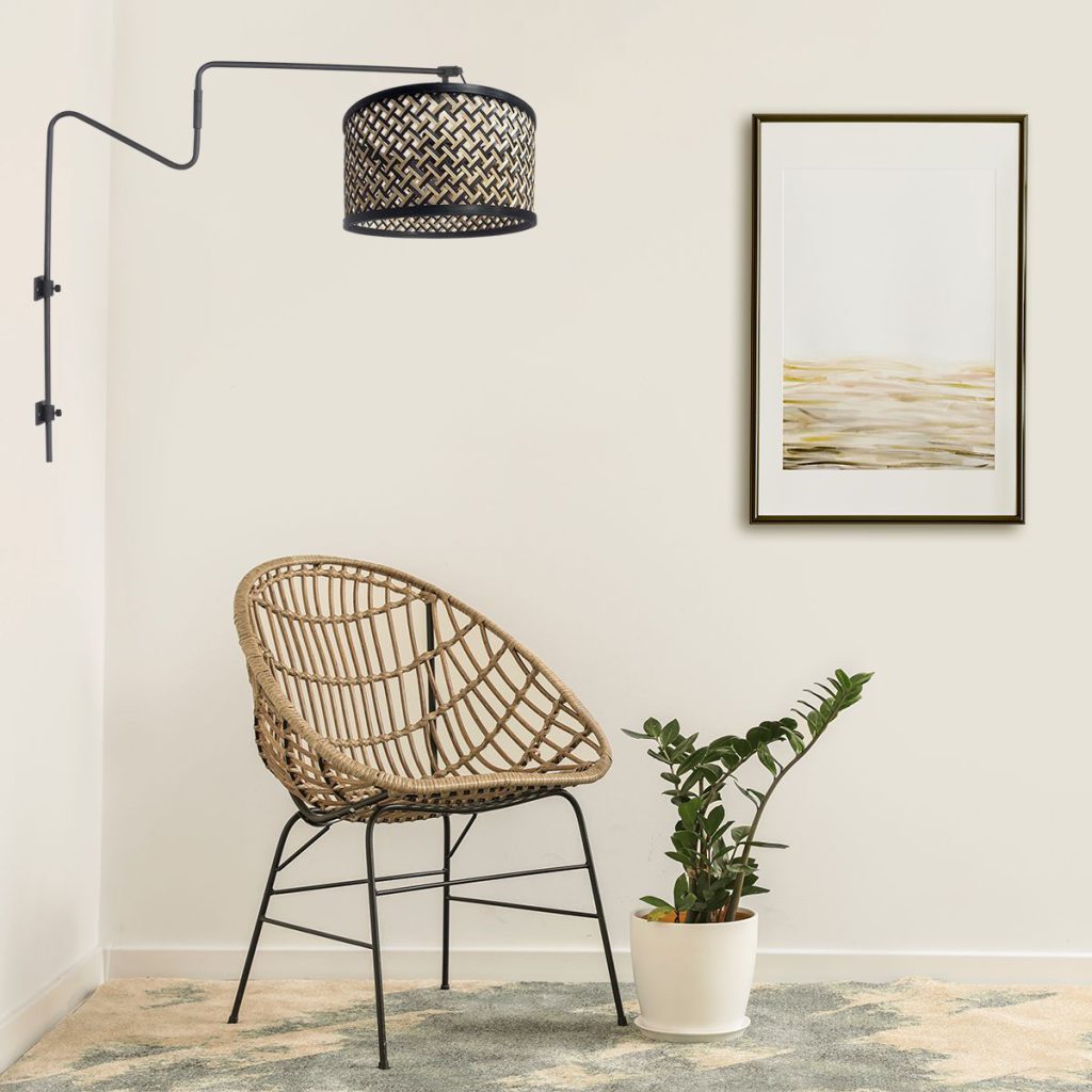 moderne-zwarte-wandlamp-met-patroonkap-wandlamp-anne-light-&-home-linstrom-naturel-en-zwart-3720zw