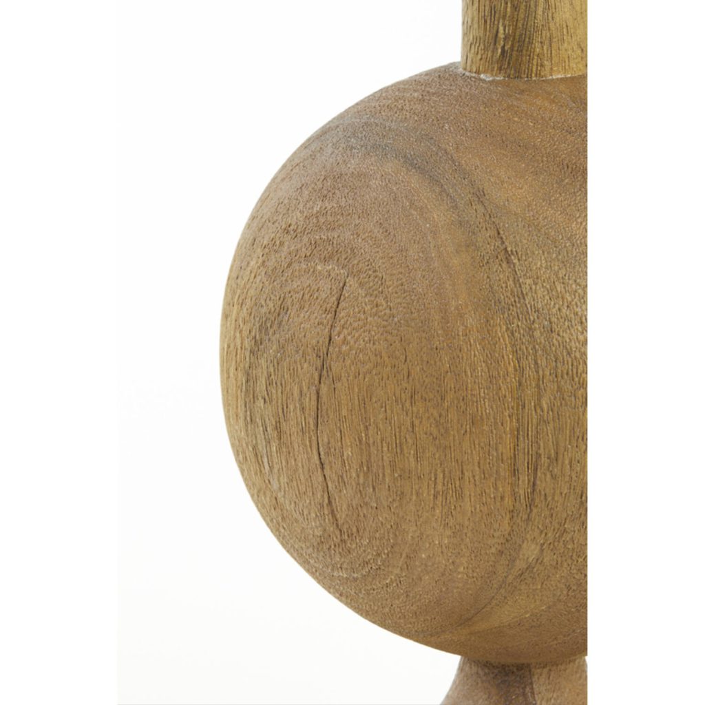 Houten bal tafellamp met witte effen kap Light & Living Tomasso - Afbeelding 3