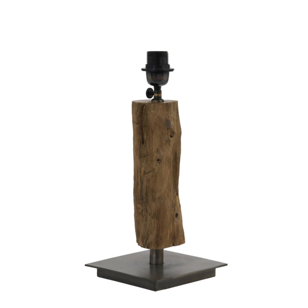 Zwarte tafellamp hout met donkergele kap Light & Living Siji - Afbeelding 3