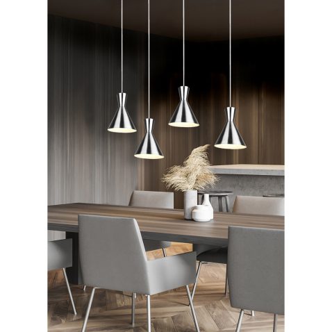 Concrete and dark wooden kitchen corner with poster