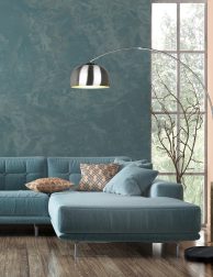 Interior of living room with blue sofa 3d rendering