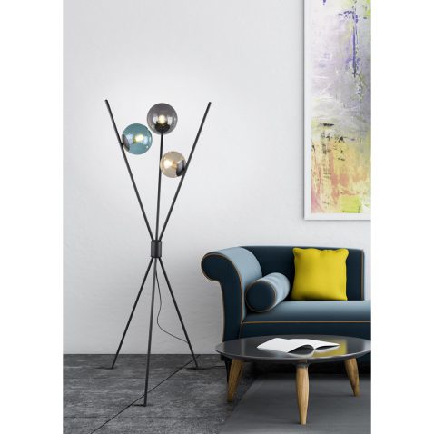 White living room, sofa and poster