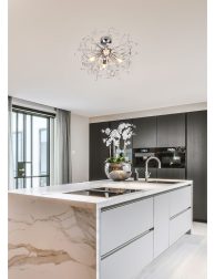 Kitchen and dining zone in modern apartment