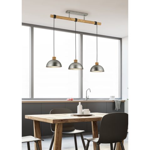 Loft kitchen corner with gray chairs