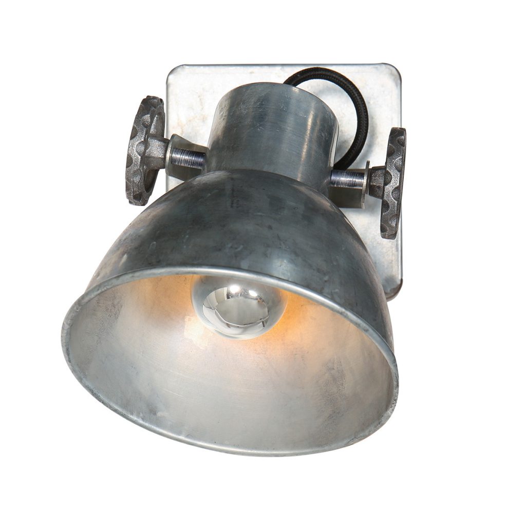 Industriële plafondspot zilverkleurig enkel Mexlite Gearmetal - Afbeelding 11