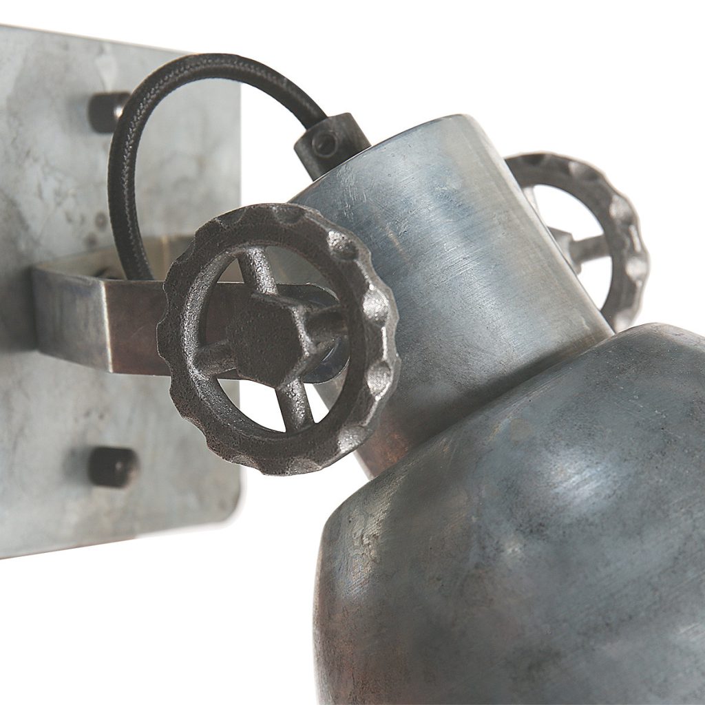 Industriële plafondspot zilverkleurig enkel Mexlite Gearmetal - Afbeelding 5