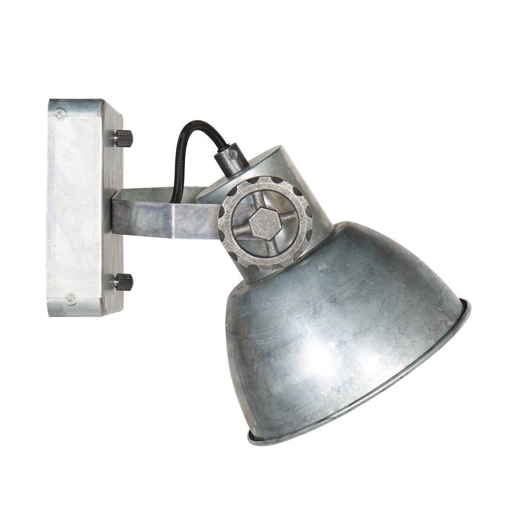 Industriële plafondspot zilverkleurig enkel Mexlite Gearmetal - Afbeelding 9