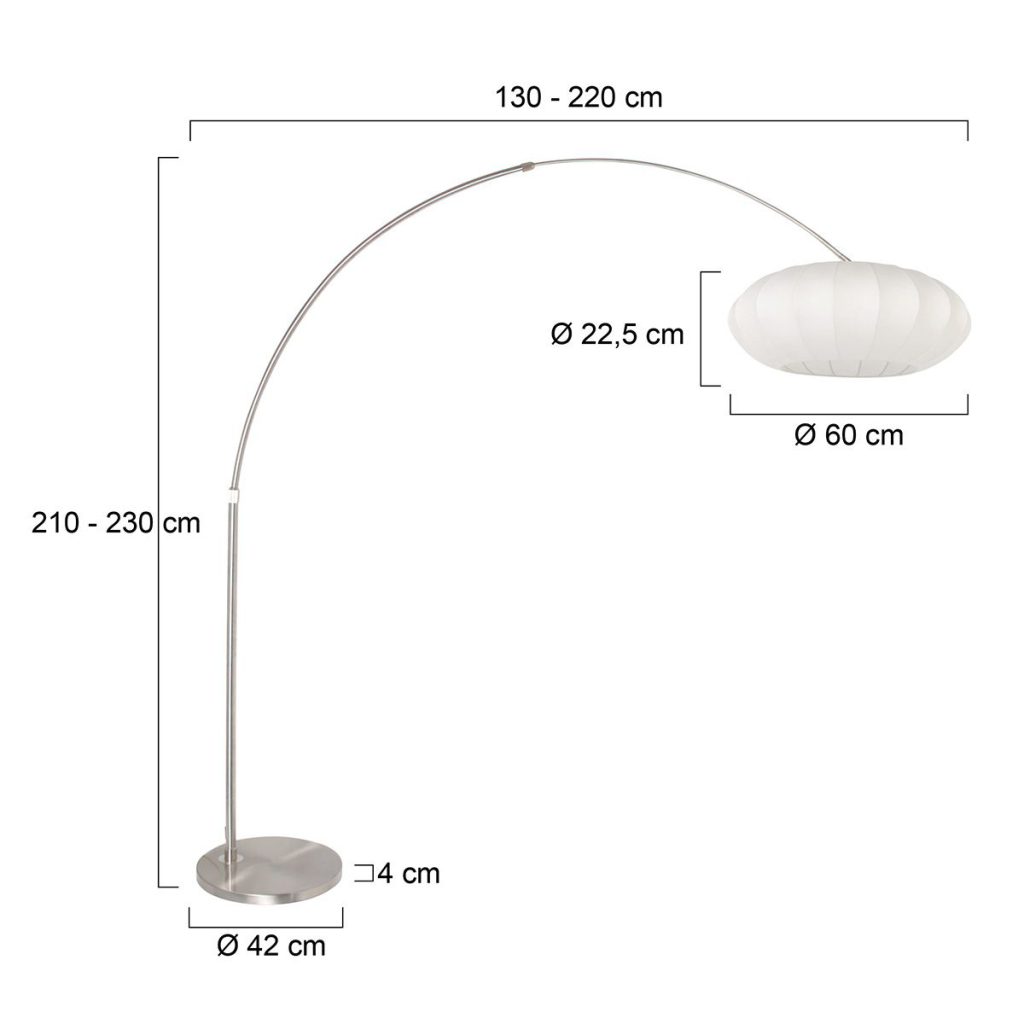 Staalkleurige vloerlamp met witte kap Steinhauer Sparkled light - Afbeelding 7