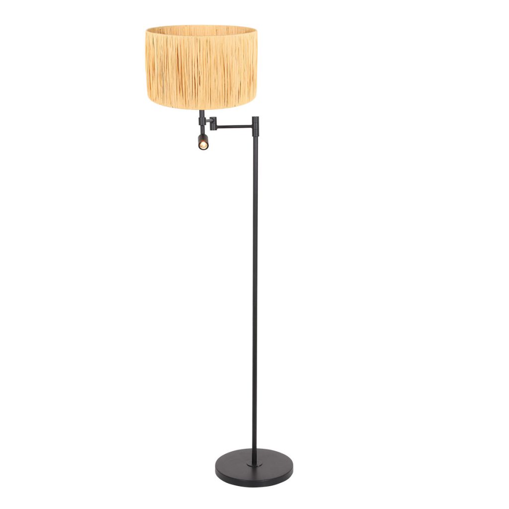 Staande vloerlamp met ronde kap zwart Steinhauer Stang - Afbeelding 2
