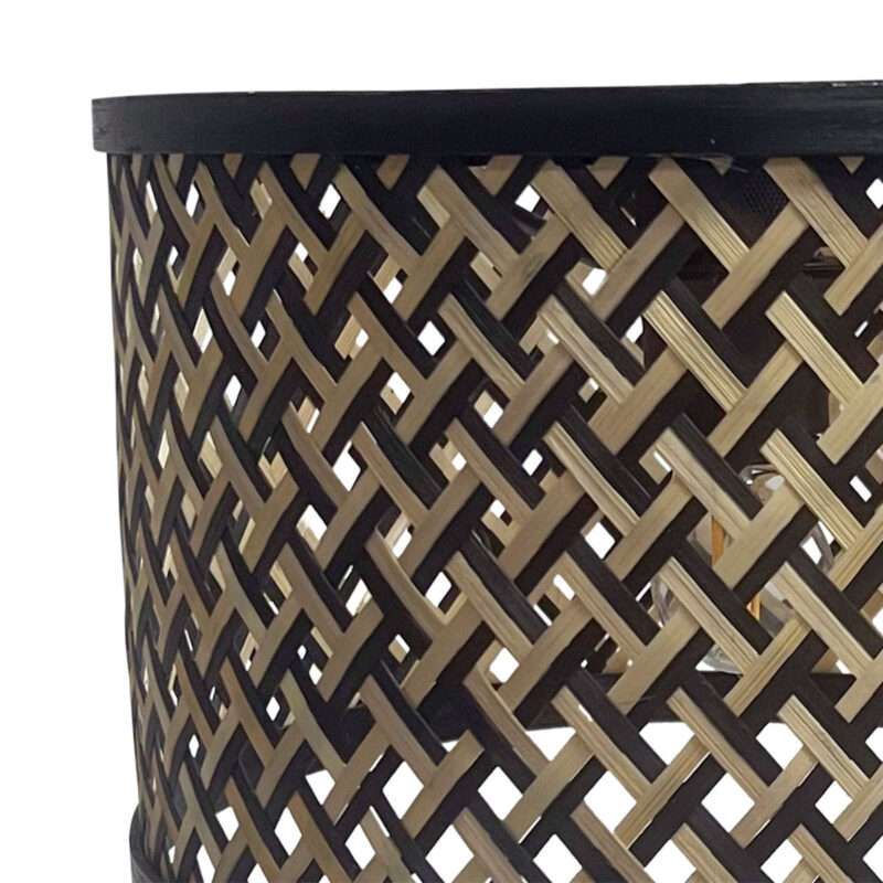 Bohemien bamboe zwarte lampenkap Steinhauer  - Ø 30 cm - Afbeelding 4