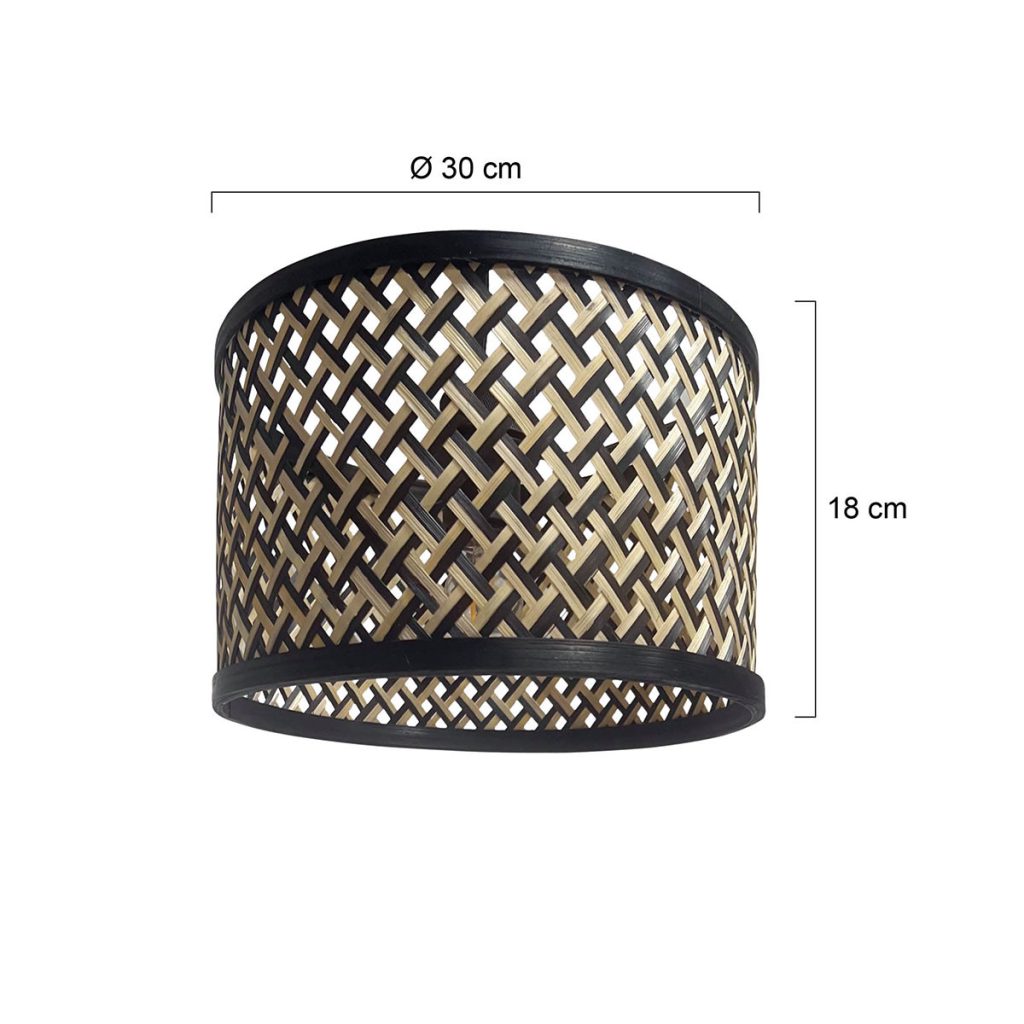 Bohemien bamboe zwarte lampenkap Steinhauer  - Ø 30 cm - Afbeelding 5