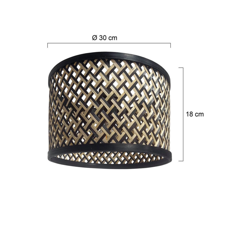 Bohemien bamboe zwarte lampenkap Steinhauer  - Ø 30 cm - Afbeelding 5