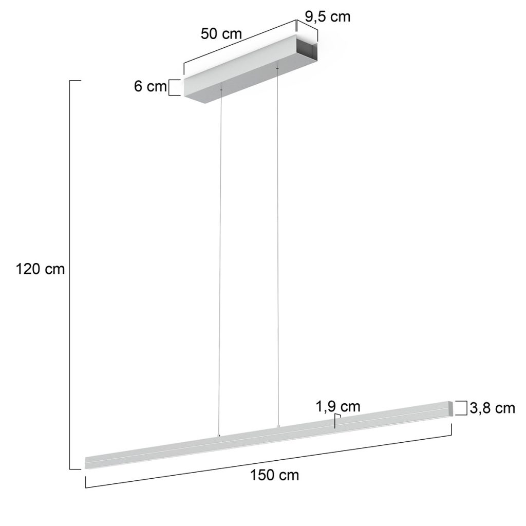 Strakke rechte moderne plafondlamp Steinhauer Bande - Afbeelding 6