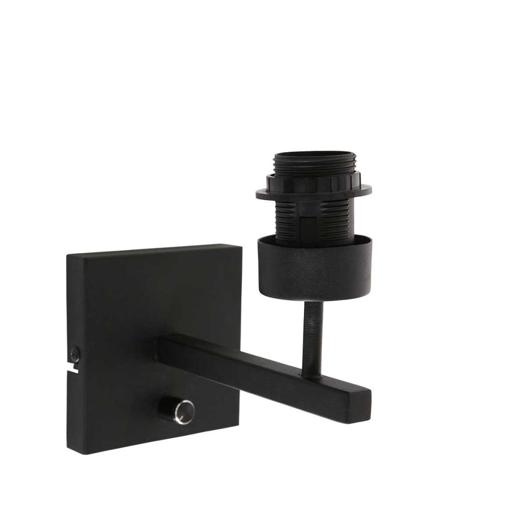 Strakke wandlamp zwart met ronde kap Steinhauer Stang - Afbeelding 2