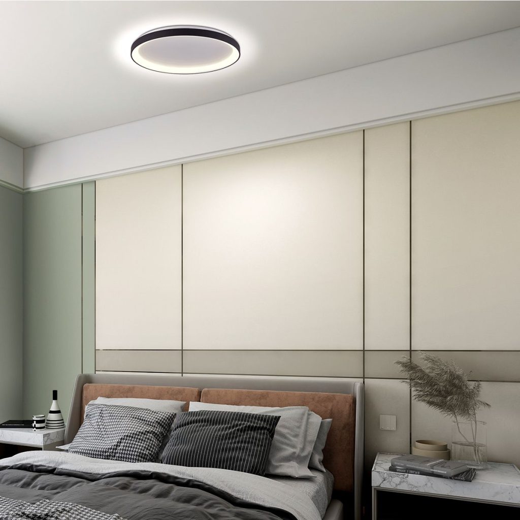 Strakke Zwart-Witte Ronde LED Plafondlamp Steinhauer Ringlede - Afbeelding 3