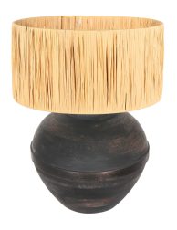 tafellamp-met-zwarte-bolvoet-en-rotan-kap-tafellamp-steinhauer-lyons-naturel-en-zwart-3746zw