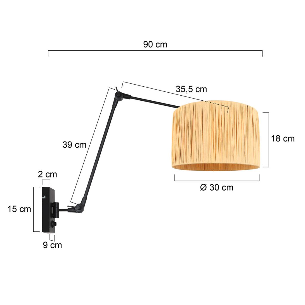 Verstalbare wandlamp zwart Steinhauer Prestige chic - Afbeelding 6