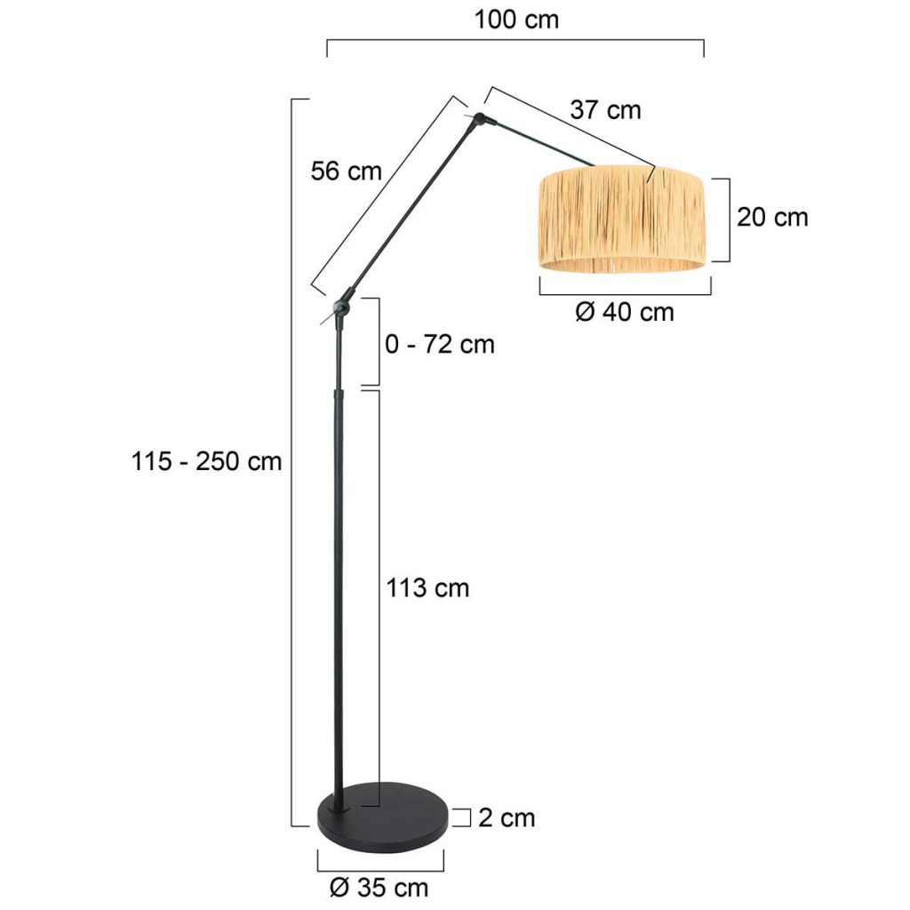 Verstelbare zwarte staande lamp Steinhauer Prestige chic - Afbeelding 6