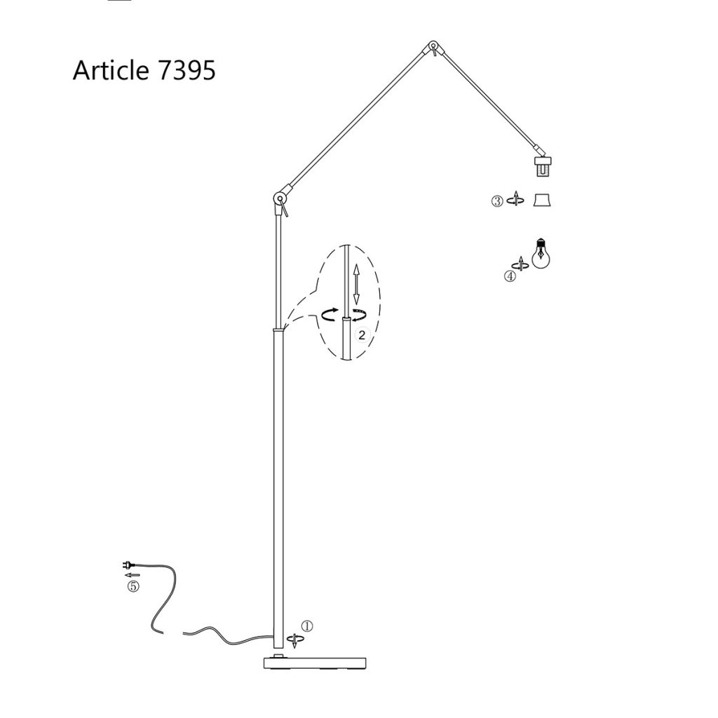 Verstelbare zwarte staande lamp Steinhauer Prestige chic - Afbeelding 7
