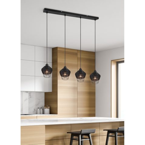 White and wooden kitchen corner with bar
