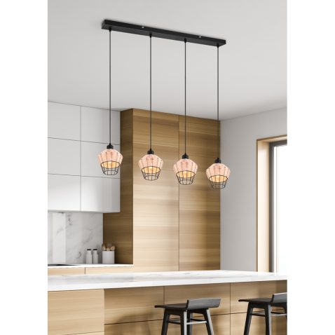 White and wooden kitchen corner with bar