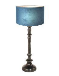 vintage-blauwe-tafellamp-zwarte-voet-tafellamp-steinhauer-bois-antiekzwart-en-blauw-3772zw-1