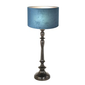 vintage-blauwe-tafellamp-zwarte-voet-tafellamp-steinhauer-bois-antiekzwart-en-blauw-3772zw-1