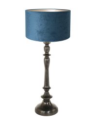 vintage-blauwe-tafellamp-zwarte-voet-tafellamp-steinhauer-bois-antiekzwart-en-blauw-3772zw