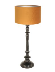 vintage-oranje-tafellamp-zwarte-voet-tafellamp-steinhauer-bois-antiekzwart-en-goud-3768zw
