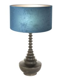 vintage-zwarte-tafellamp-blauwe-lampenkap-tafellamp-steinhauer-bois-antiekzwart-en-blauw-3763zw-1