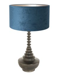 vintage-zwarte-tafellamp-blauwe-lampenkap-tafellamp-steinhauer-bois-antiekzwart-en-blauw-3763zw